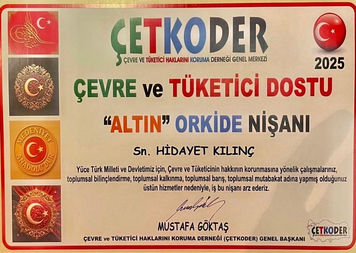 ÇETKODER’DEN HİDAYET KILINÇ’A “ALTIN ORKİDE NİŞANI”	