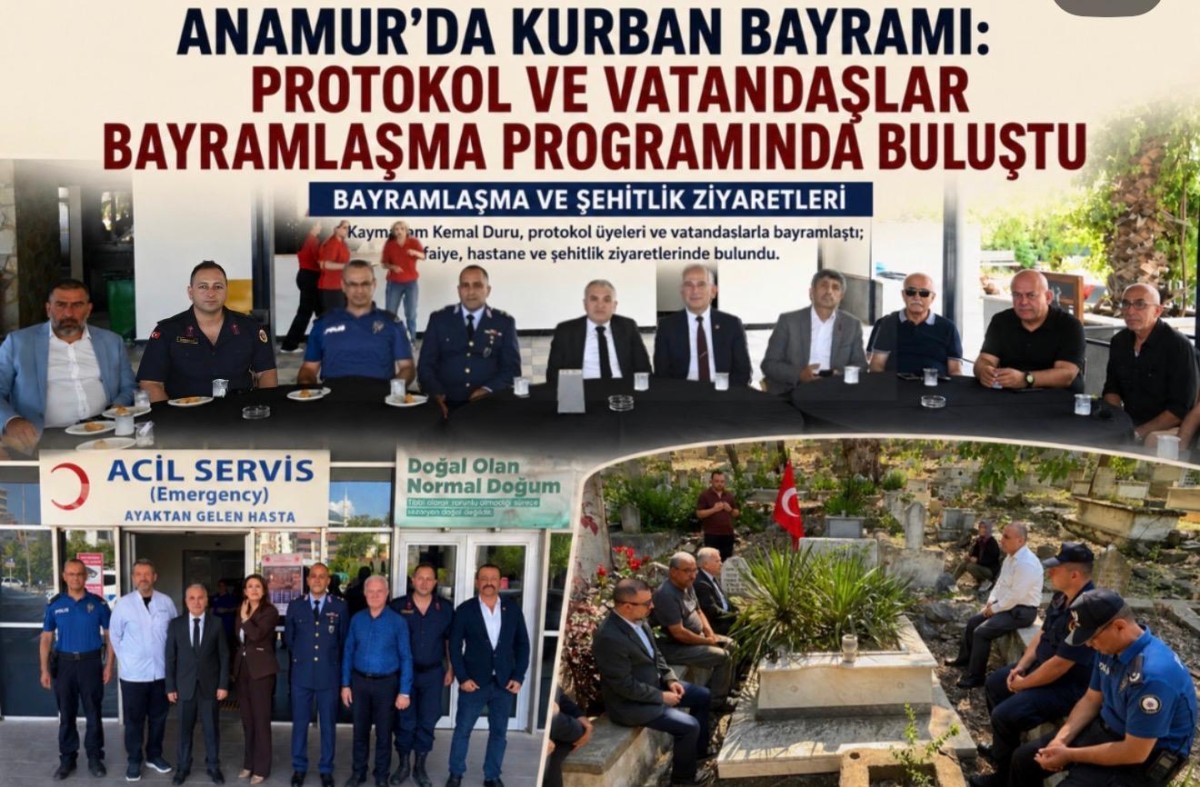 Anamur’da Bayramlaşma Programı, Şehit Mezarı ve Kurum Ziyaretleri Gerçekleştirildi