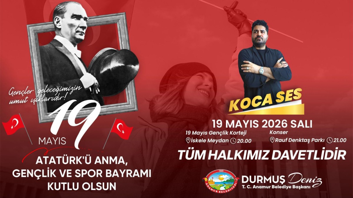 Anamur Belediye Başkanı Durmuş Deniz’in 19 Mayıs Mesajı..