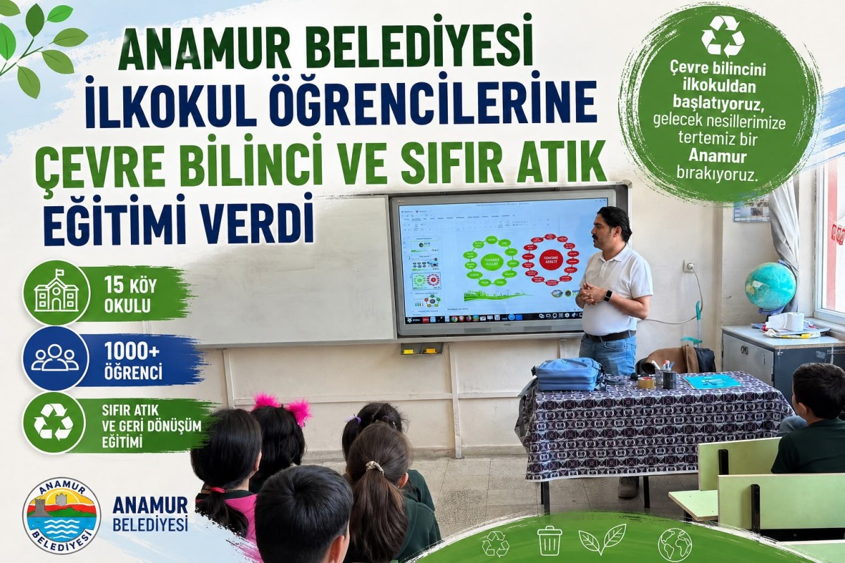 Anamur Belediyesi İlkokul Öğrencilerine Çevre Bilinci ve Sıfır Atık Eğitimi Verdi. 