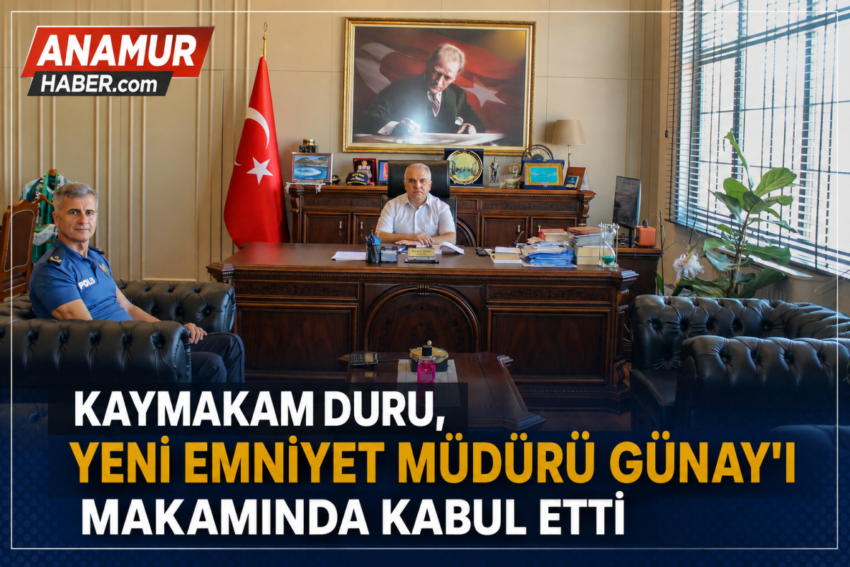 Kaymakamımız Kemal DURU, Yeni İlçe Emniyet Müdürü Haşmet GÜNAY’ı Makamında Kabul Etti..